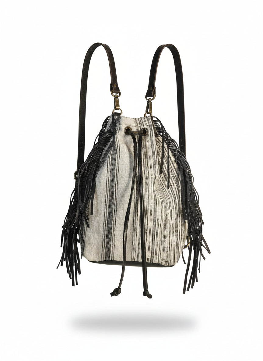 Multi-position linen backpack