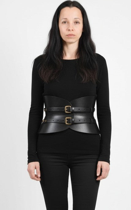 Corsé hebillas negro