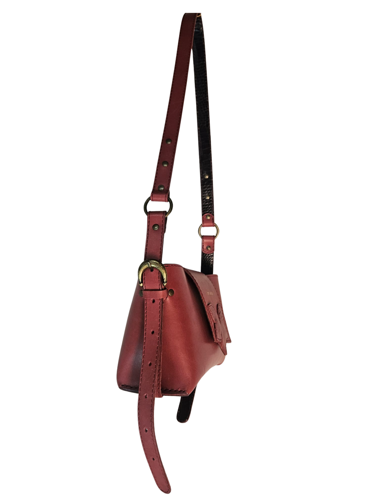 SAMODIVA | Bolso de piel artesanal en burdeos